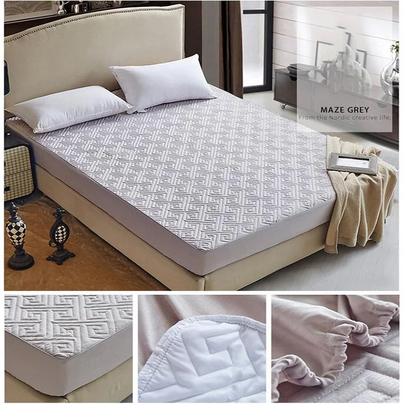 Хлопковый полноразмерный чехол съемная молния антиклеевой матрас стеганый для