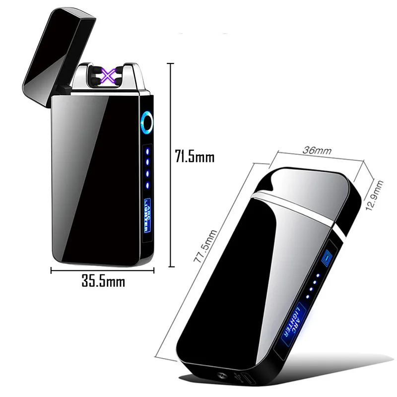 USB перезаряжаемая Электронная зажигалка с тройной индукцией ветрозащитная
