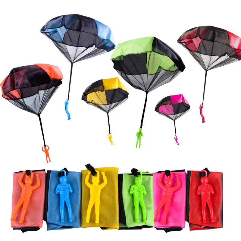 

4 sets Hand Throwing Parachute Kids Outdoor Fun Toys Game Play Toys for Children Fly Parachute Sport with Mini Soldier outdoor