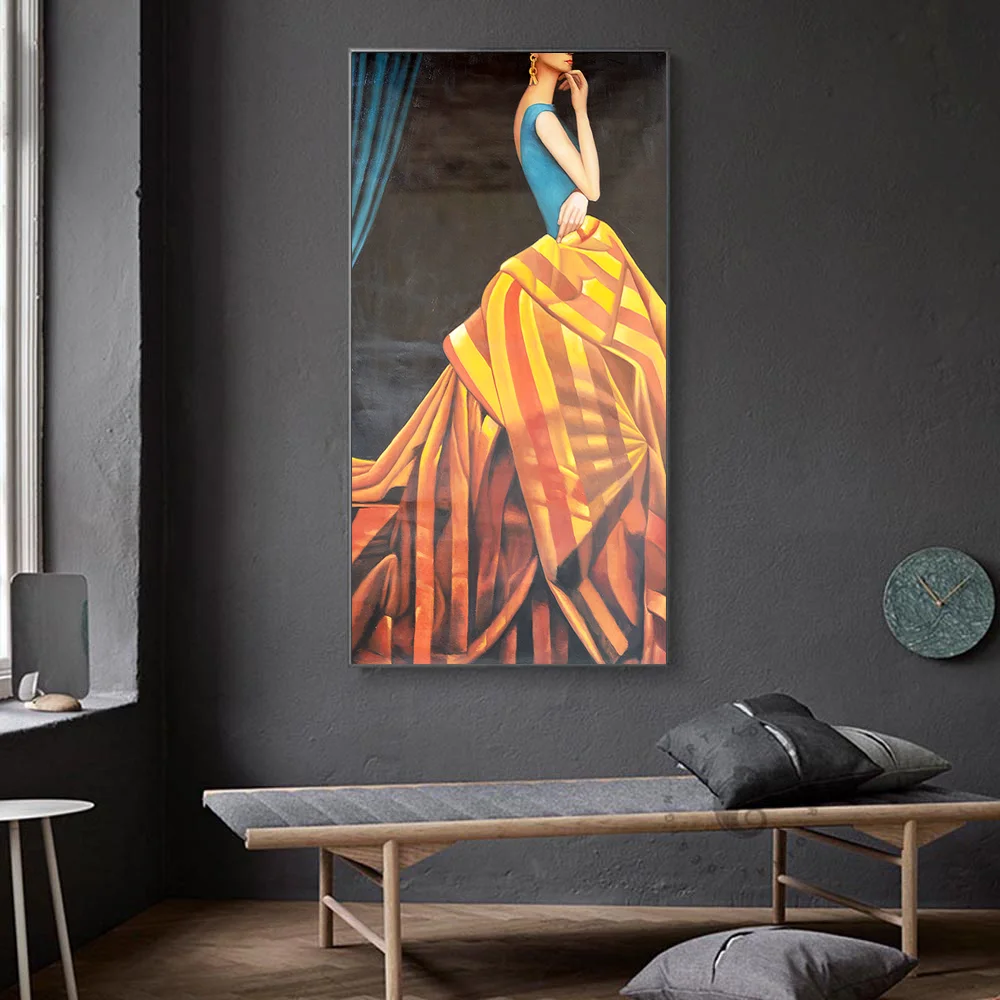 

Abstract Elegant Beauty in Dress Canvas Painting Poster Print Wall Art Picture For Living Room Aisle Modern Home Decor Unframed