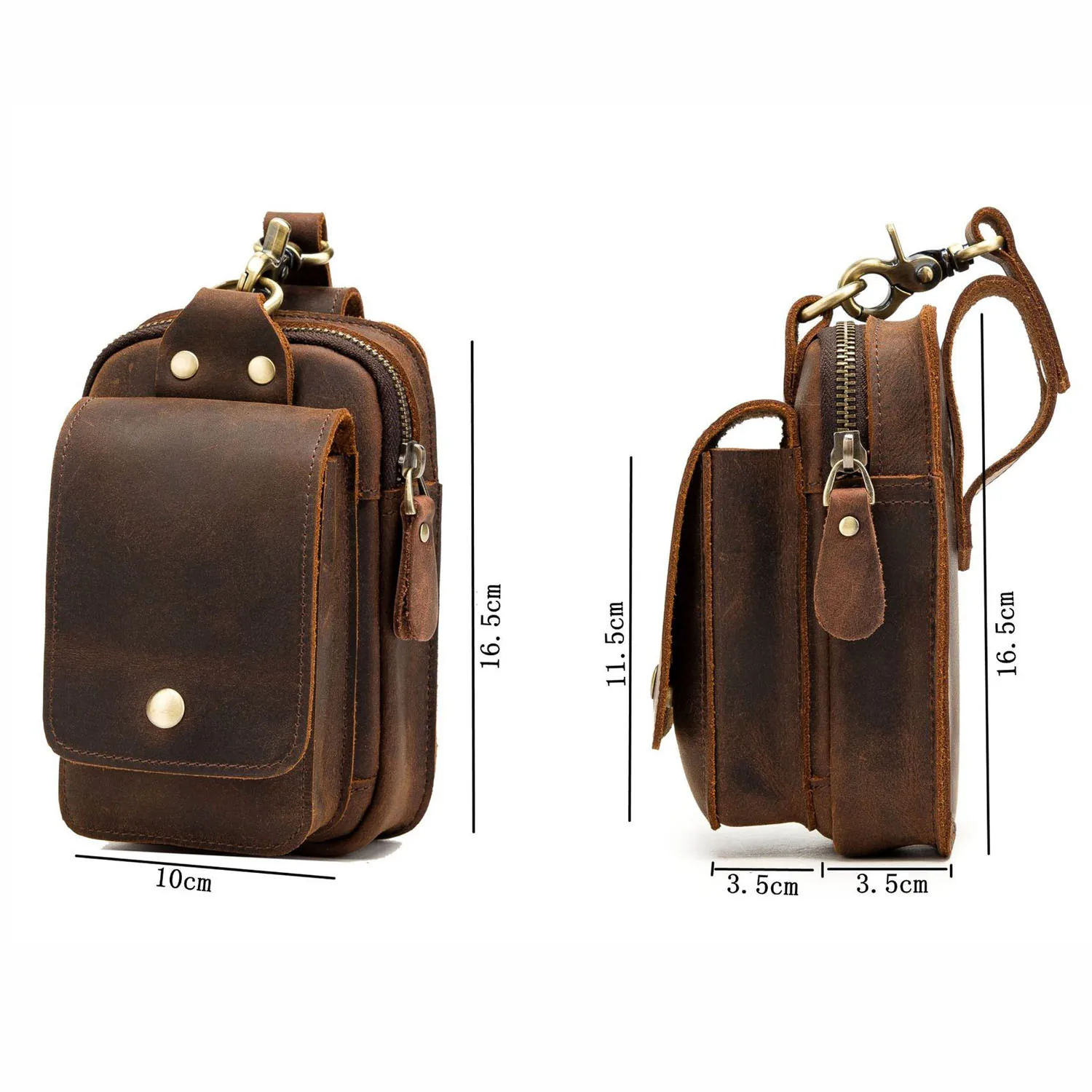 Новая простая поясная сумка из натуральной кожи для мужчин кошелек воловьей Crazy Horse с отделениями наличных в