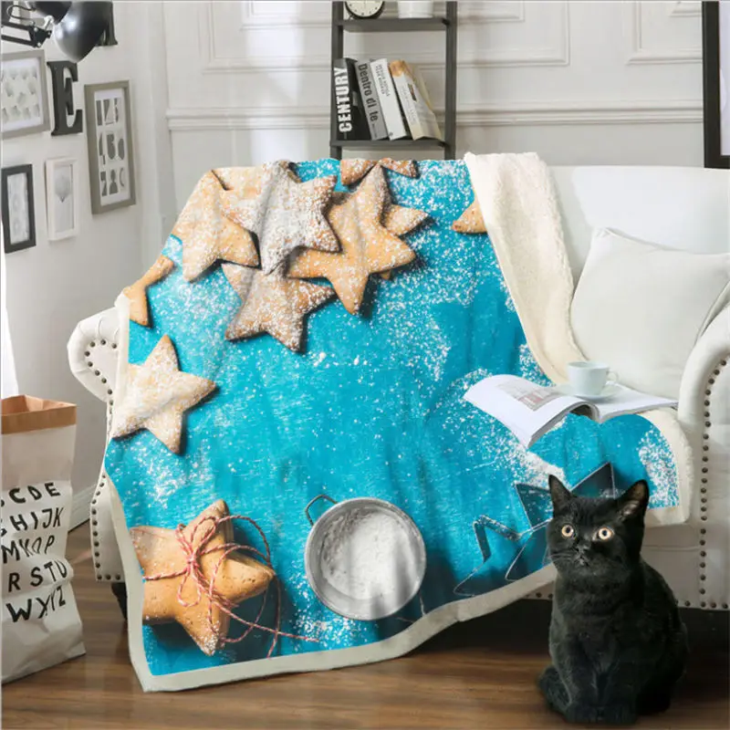 Рождественские украшения для дома с капюшоном одеяло Пляжный Пейзаж узор хлопок