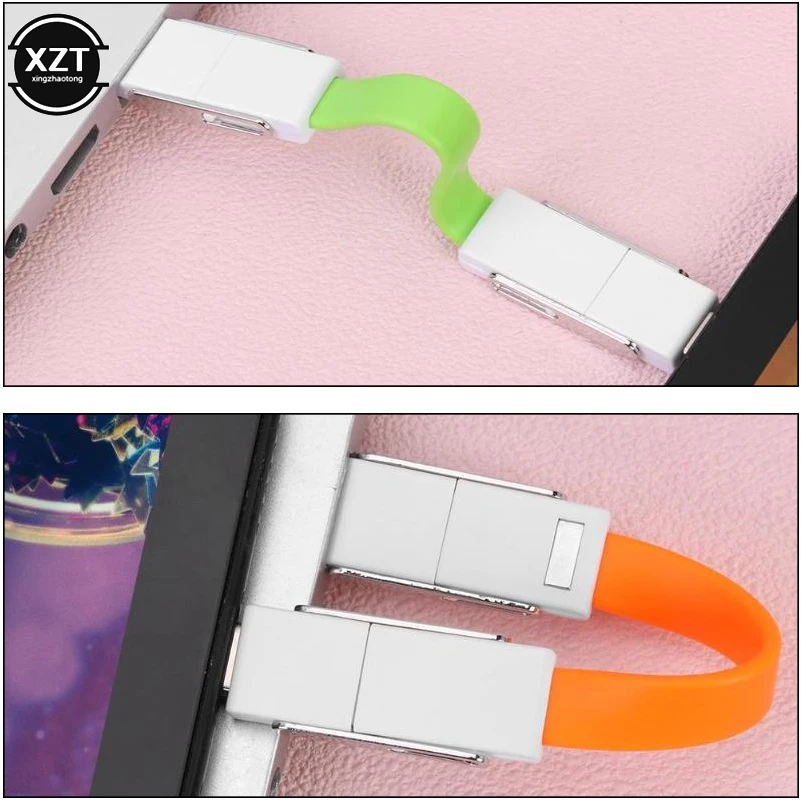 4 в 1 USB кабель Micro usb type C кабель освещения для iPhone XR X samsung HUAWEI 2A Мини Брелок Зарядное устройство кабели для зарядки