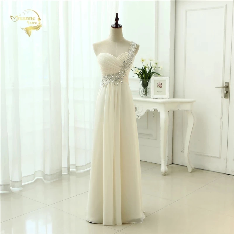 Женское длинное вечернее платье шифоновое официальное с аппликацией на одно