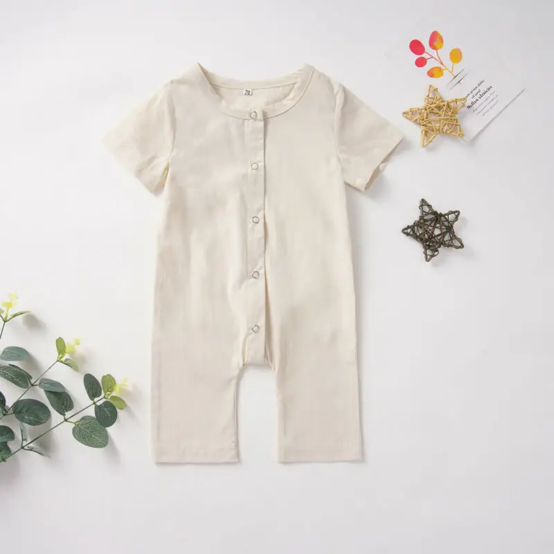 

Newborn Infant Baby Boy Girls Button Romper Jumpsuit Playsuit Sunsuit Clothes 0-12M