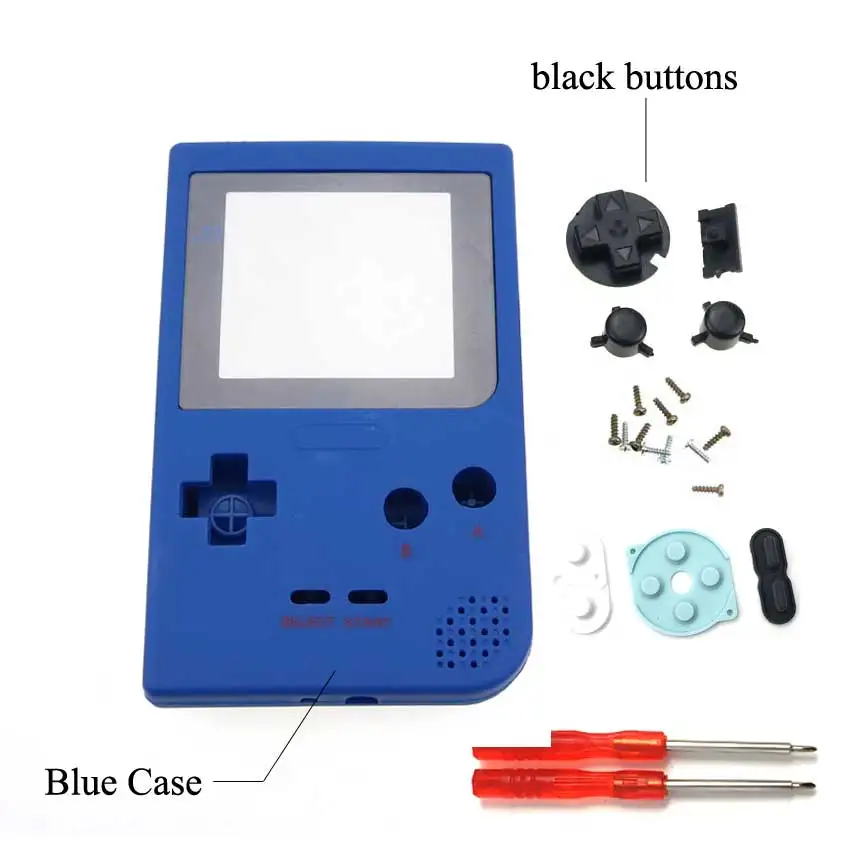 YuXi полный Чехол Корпус Замена для Gameboy Карманная игровая консоль для GBP оболочка с кнопками Набор отверток Инструменты - Цвет: blue