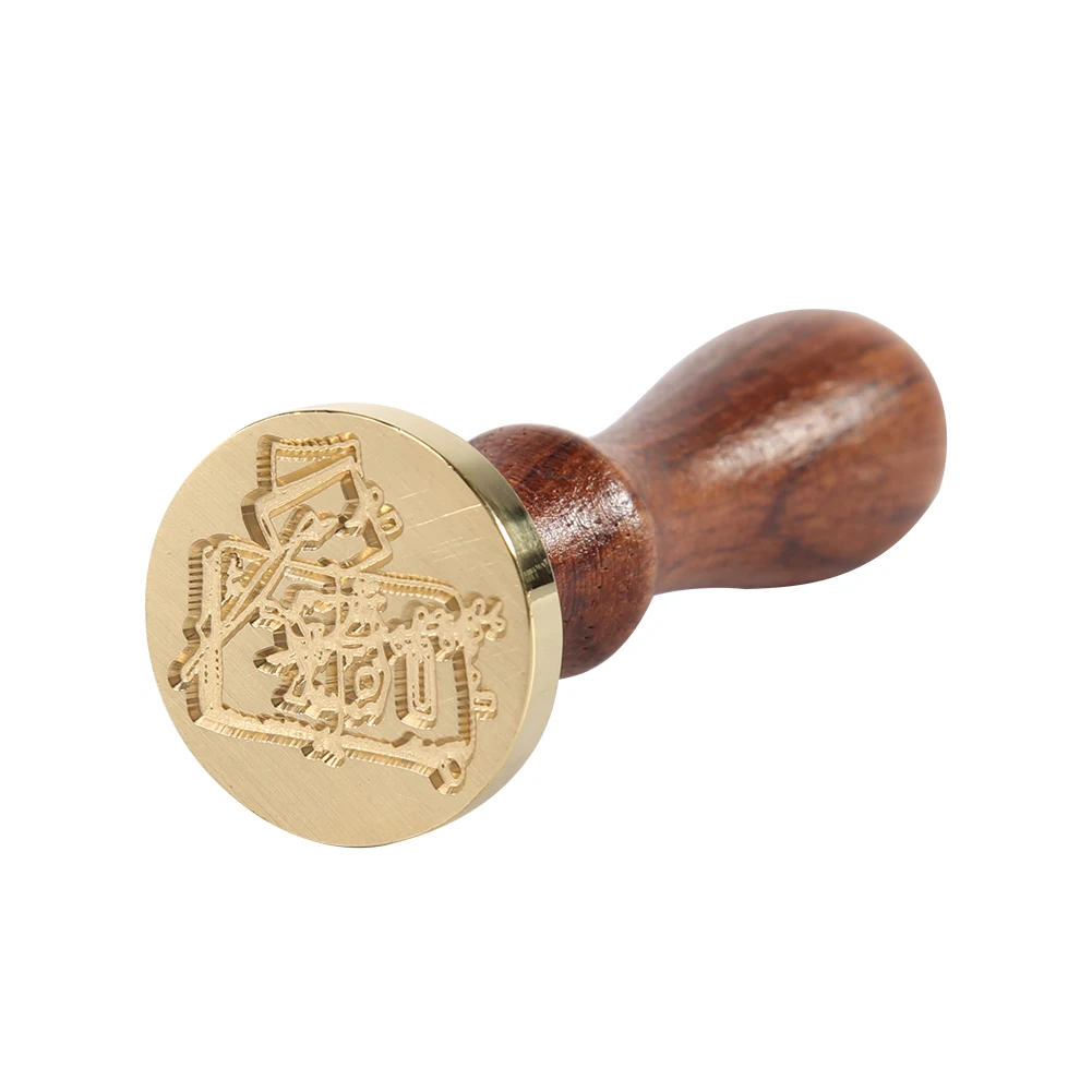 Античный металлический уплотнительный воск штампы с деревянной ручкой штамп для