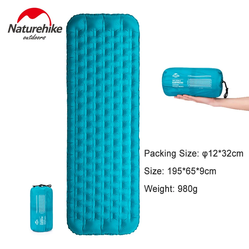 

Naturehike 20D TPU Thicken Inflatable Mat Ultralight Waterproof 3D Side Wall Egg Trough Air Bed Portable Camping Sleeping Pad