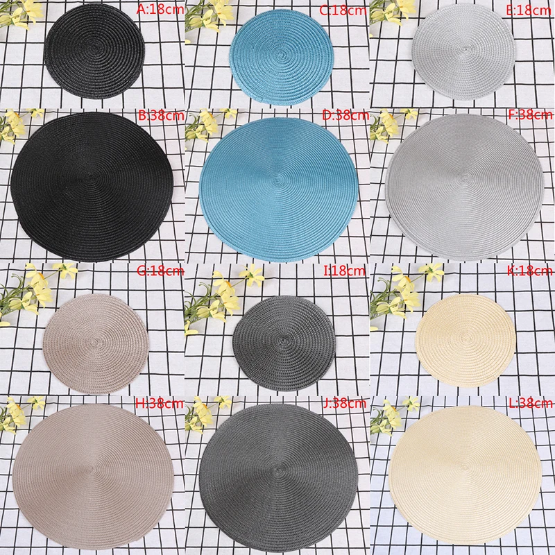 Round Weave Placemat Table Mats Simple Style Dining Napkin Pads Non-Slip Heat Resistant Coaster Cushion Kitchen Party Decoration | Дом и сад