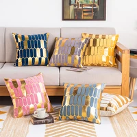 4545 nordic bronzing stripe velvet fabric living room decorative throw cushion cover pillowcase home decor pillowcover 40794