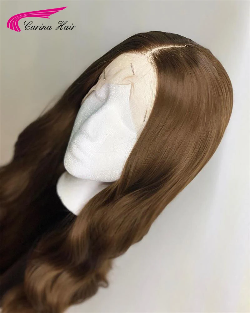 Carina волнистые парики из натуральных волос на фронте шнурка с волосами младенца