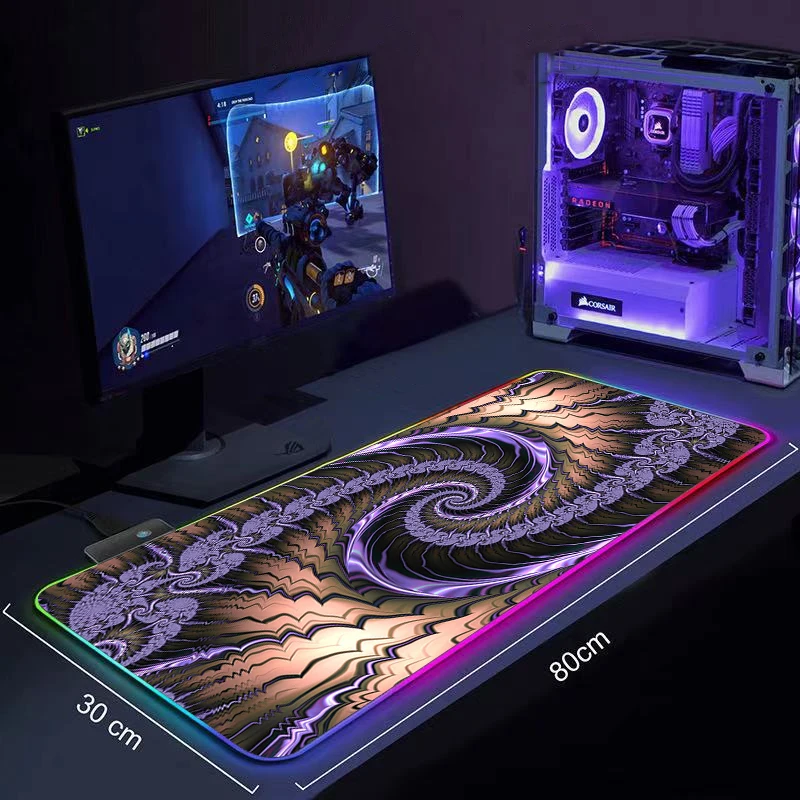 

Big Keyboard Desk Mat RGB Large Mouse Pad Abstract Red Gamer Big Mouse Mat Computer Mousepad LED Backlight Gaming XXL Mause Pad