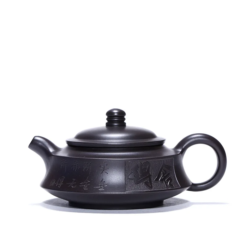 

Yixing Zisha teapot black mud Wang Ting handmade famous teapot travel tea set