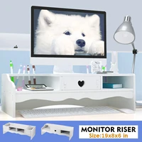 computer monitor riser stand desktop holder laptop display screen shelf drawer storage rack organizer monitors accessories