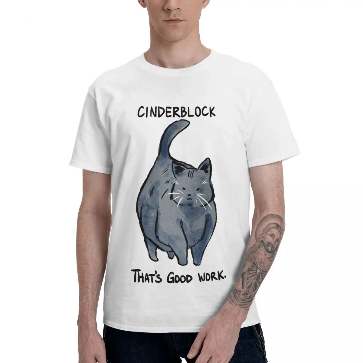 Это хорошая работа Футболка натуральный хлопок с круглым вырезом мужские