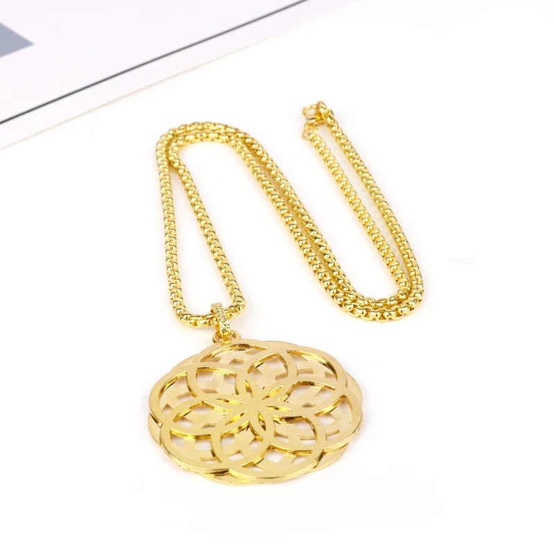 Цветок жизни ювелирное ожерелье кулон золотой цветок мандала индийский Ом Йога