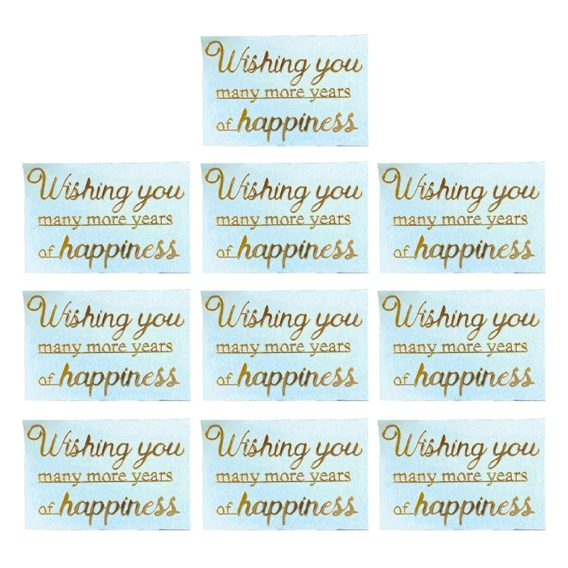 

E56A 10 Sheets English Letters Blessing Words Metal Stickers Epoxy Resin Mold Fillings DIY Crafts Jewelry Making Material Filler