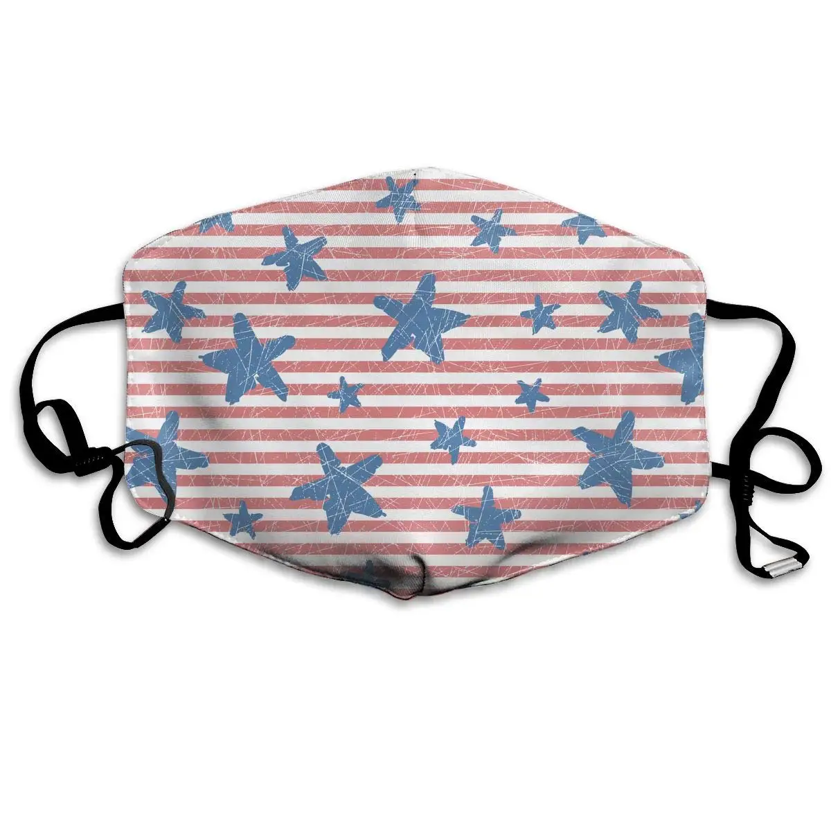 

Stars And Stripes Scratched Washable Reusable Mask, Cotton Anti Dust Half Face Mouth Mask For Children Teens Men Women With