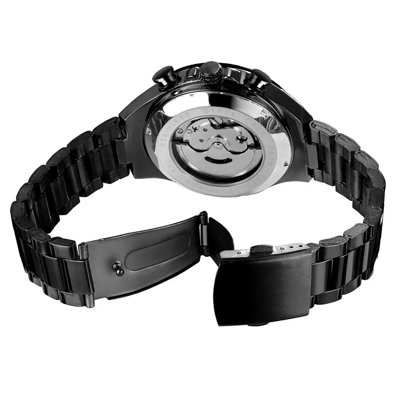 FORSINING нержавеющая сталь мужские наручные часы автоматические механические