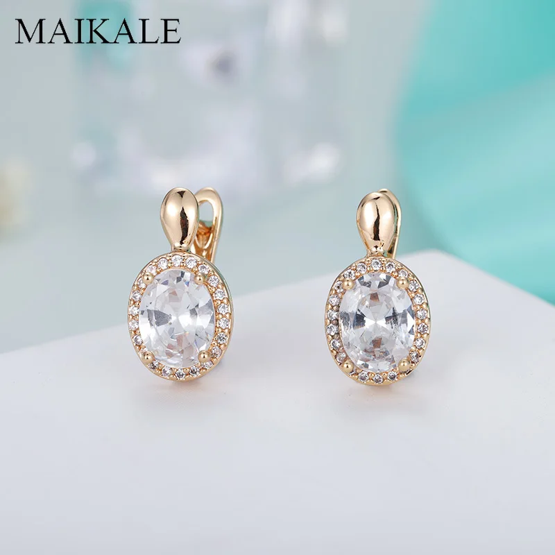 Женские круглые серьги подвески MAIKALE роскошные золотистого/серебристого цвета с