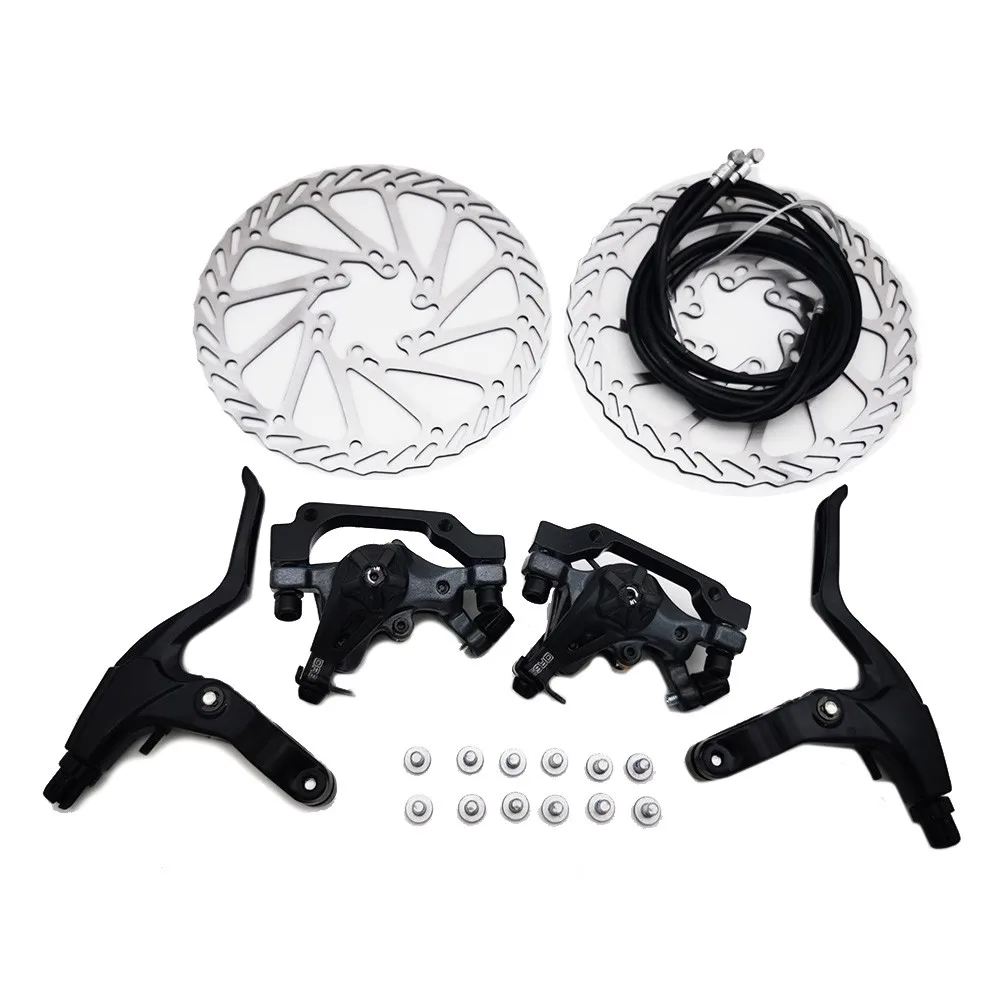 

MTB Bike Double Driver Mechanical Disc Brake Caliper Kit With 160mm Rotor Steel Bicycle Disc Brake Pads Mountain Bicycle Parts