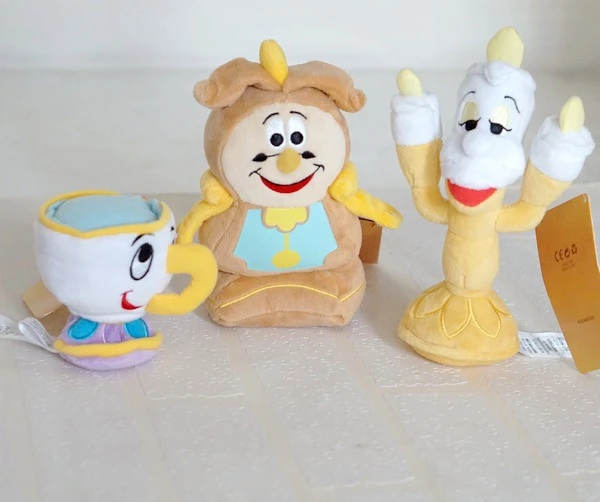 

New Beauty And The Beast Plush Doll Toys 4 Styles Lumiere Chip Cogsworth The Clock House Soft Game Dolls 9-18 CM Christmas Gifts