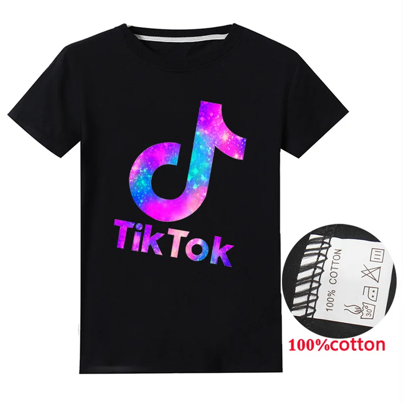 Футболки для мальчиков и девочек TIK TOK с 3D принтом Детская футболка модная летняя