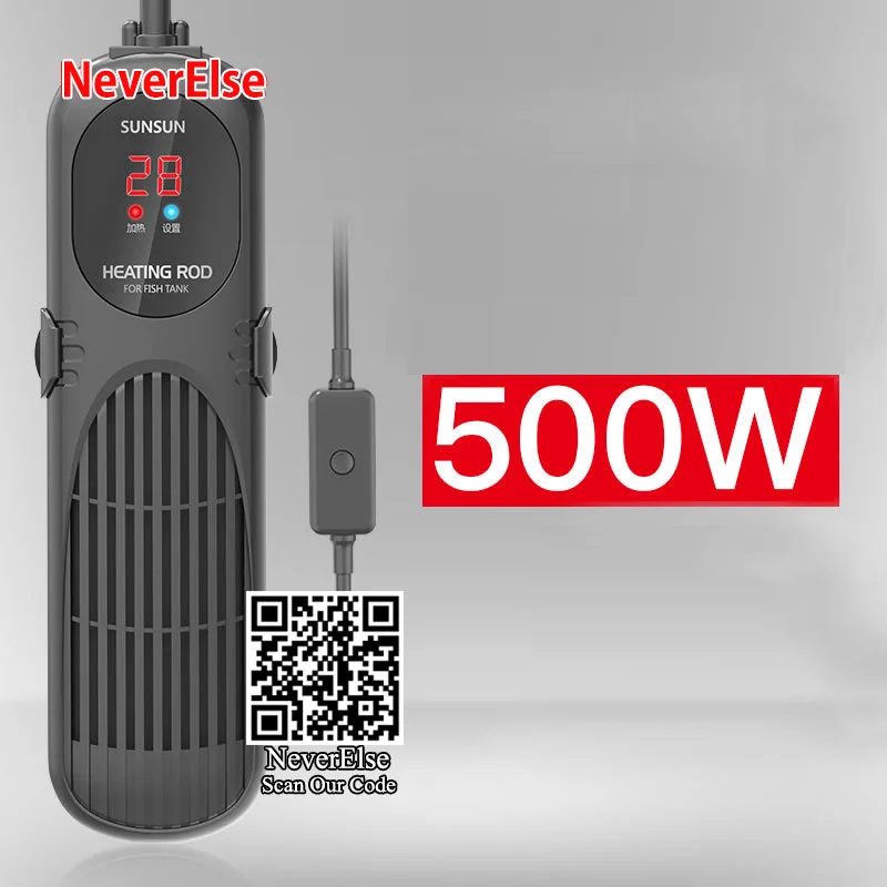 Oval 500W 27cm Цифровой водонагреватель для аквариума, регулятор температуры воды, погружной 50~ 1000 Вт, регулировка 20-34 градусов Цельсия, автоподогрев аквариума - Цвет: Oval 500W 27cm
