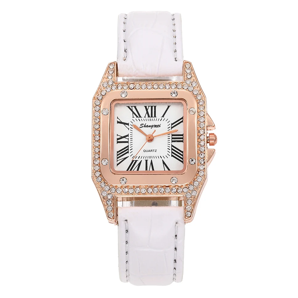 Montre femme Новые квадратные женские часы Роскошные бриллиантовые римские Кварцевые