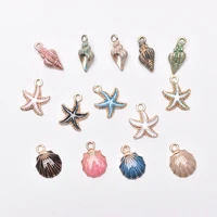 4 14pcslot conch seashell starfish charms beach pendants anklet bracelet necklace diy handmade accessories craft jewelry making
