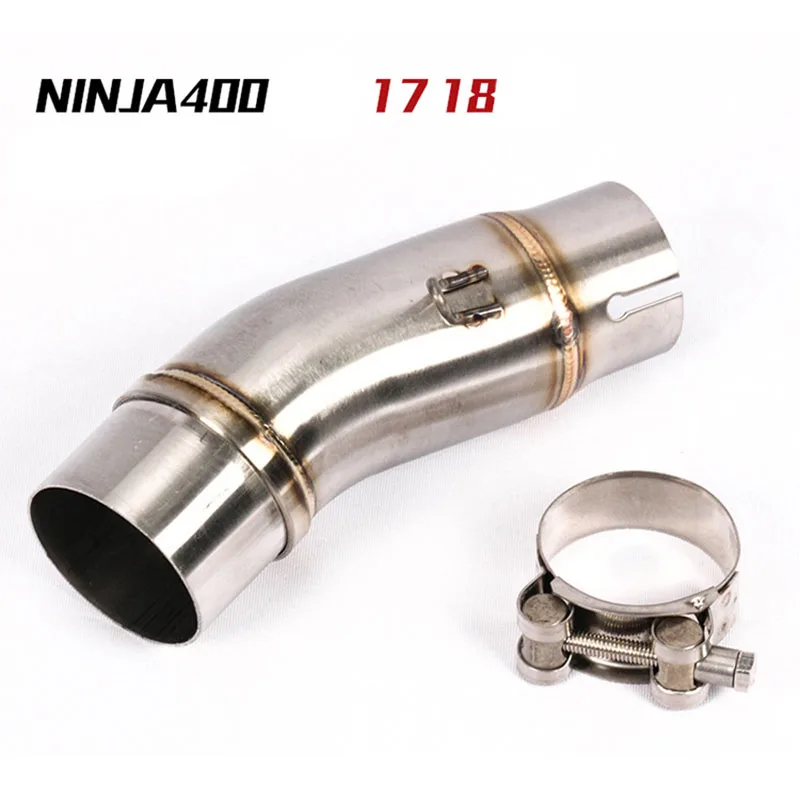 

For Kawasaki Ninja 400 Z400 2018 2019 Years Motorcycle Exhaust Middle 51mm Link Pipe Stainless Steel 304 Bend Tube