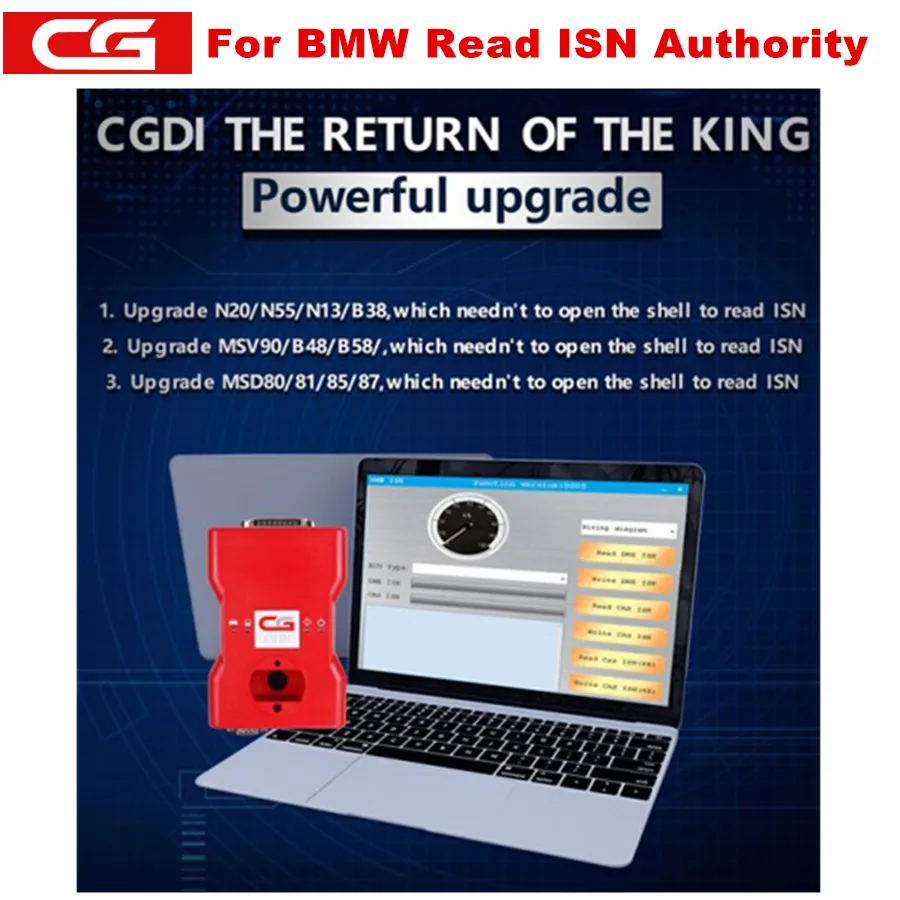 CGDI Prog для BMW Upgrade MSV90/N20/N55/N13/B38/B48/B58/MSD80/MSD81/MSD85/MSD87 Read не требует открытия| |