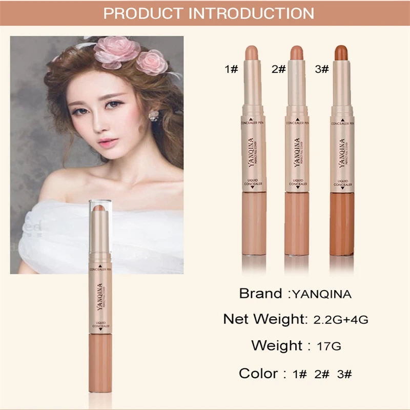 2 в 1 жидкий консилер с двойной головкой полное покрытие контуринг темные круги