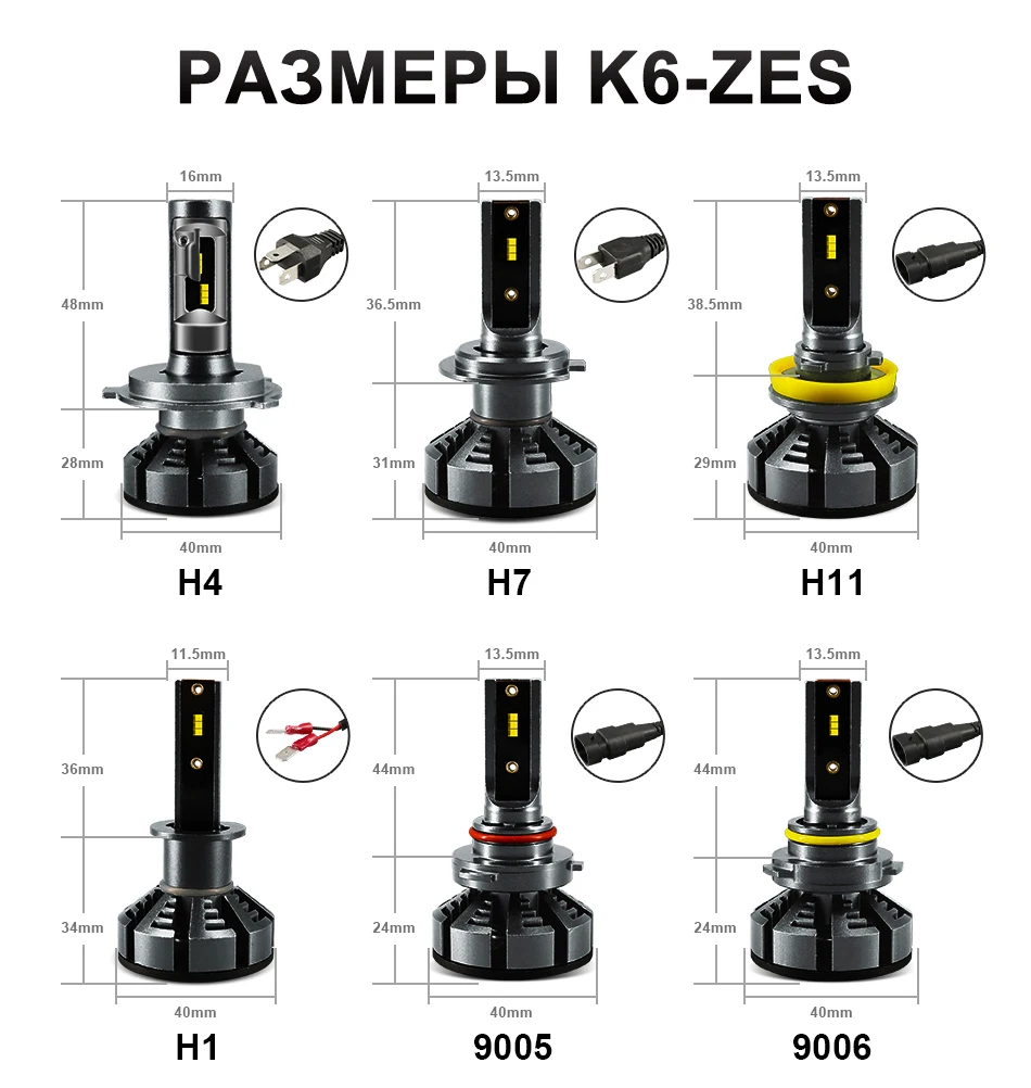 Hlxg мини H4 светодиодный H7 с Lumi светодиодный s зэс 5000 K светодиодный 12000LM 72 W/set лампада H1 лампы HB3 9005 9006 hb4 Туман Light 4300 K H8 H11 6500 K