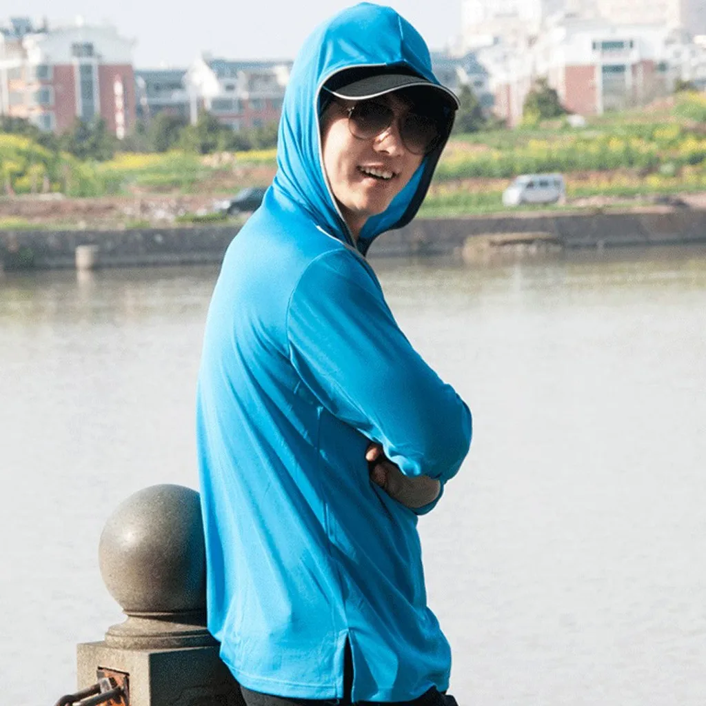 * Мужские топы с длинными рукавами толстовки капюшоном рыболовный костюм блуза