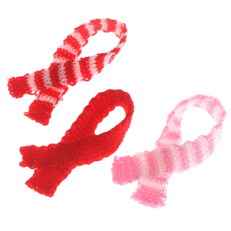 

3Pcs Knitting Scarf Ornament DIY Handmade Decorative Supplies Dolls Clothing Sewing Accessories Kid Gift Doll Craft Material Red