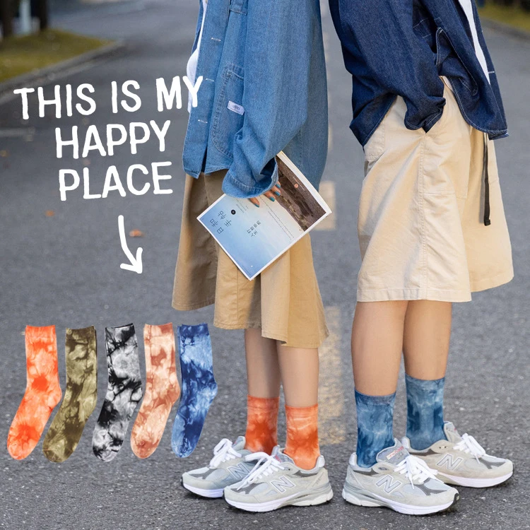 Носки унисекс Осенние новые индивидуальные женские носки дышащие хлопковые с