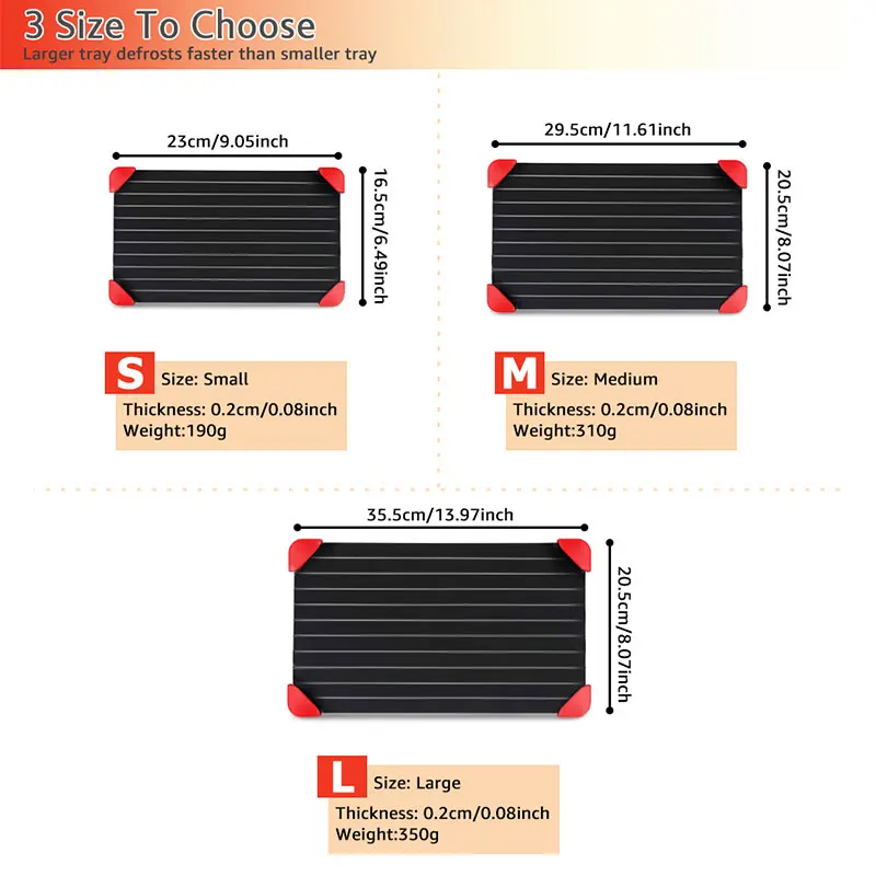 fast defrosting tray thaw frozen food meat fruit quick aluminum alloy steel plate board defrost kitchen gadget tool free global shipping