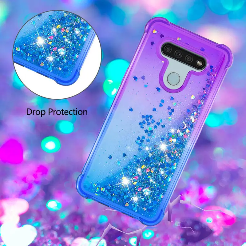 

For LG Stylo 5 6 K31 K51 W10 W30 K40 Aristo 2 Stylo 4 Fashion Gradient quicksand Silicone Transparent Shockproof Phone Cases