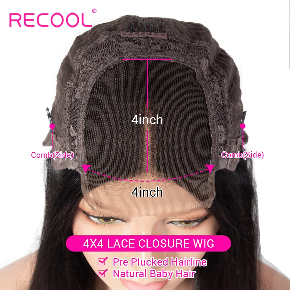 Парик Recool с глубокой застежкой волны парики из натуральных волос на сетке 200%