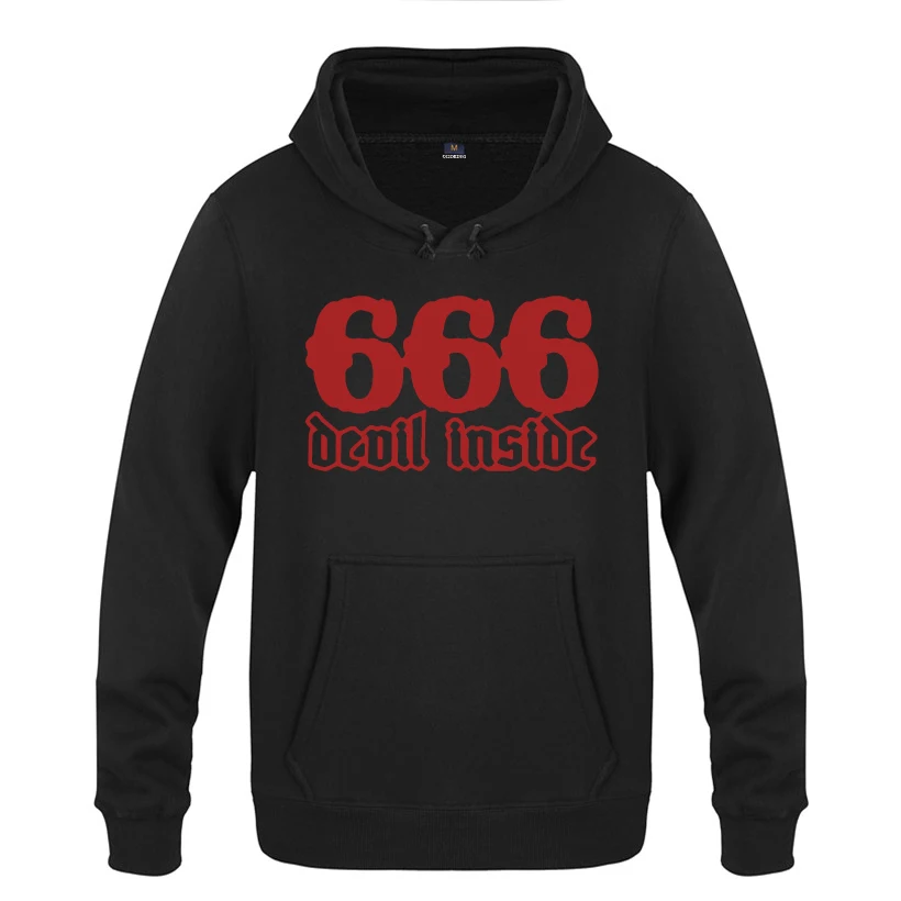 

666 забавные креативные худи Devil Inside, Мужская модная мужская пуловер с длинным рукавом, флисовые толстовки с капюшоном, пальто