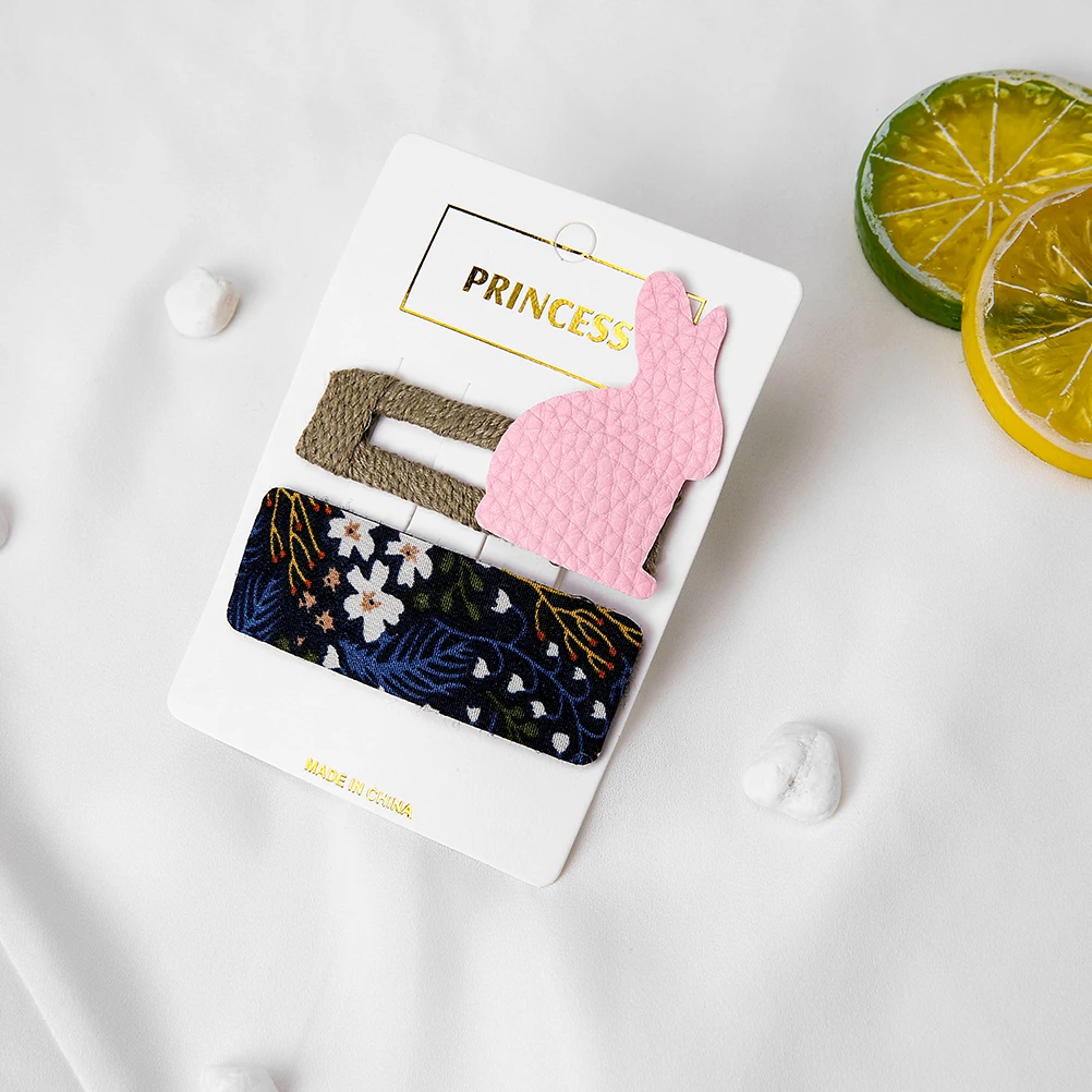 М мизм 2 шт пу хлопок девушки заколки для волос милые животные женщин BB Дети