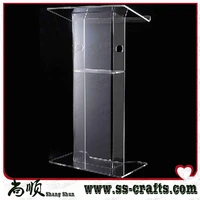 clear 12mm thickness low floor acrylic church podium standcheap pulpitacrylic lectern plexiglass