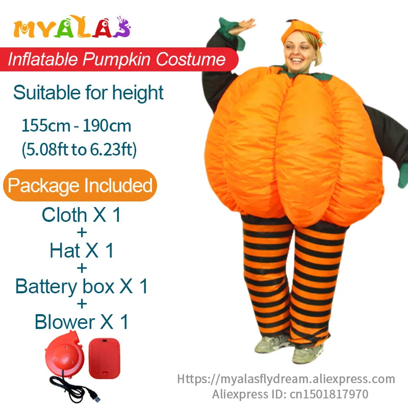 Adult Pumpkin Пурим скелет костюм киллера костюмы для женщин взрослых детей Хэллоуин ужас мальчик наряды надувной призрак костюм Тыква платье - Цвет: Adult Pumpkin