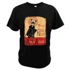 Футболка мужская с изображением черного кота, Повседневная рубашка из 100% хлопка, топ с надписью Адриен Агрест-Cat Noir, лето