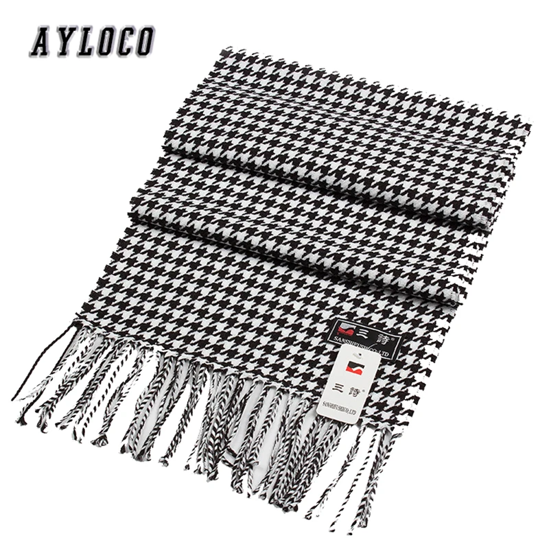 Брендовый роскошный зимний кашемировый мужской шарф Женский клетчатый