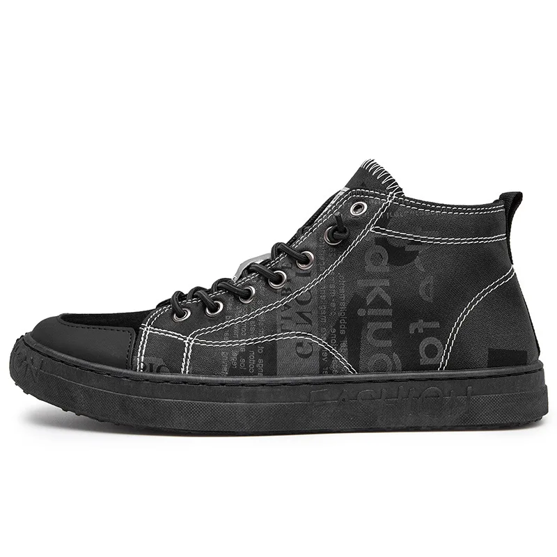 

Men Casual Shoes High Top Canvas Shoes Designer Shoes Spring Autumn Men Sneakers Platform Black White Male Skate Footwear