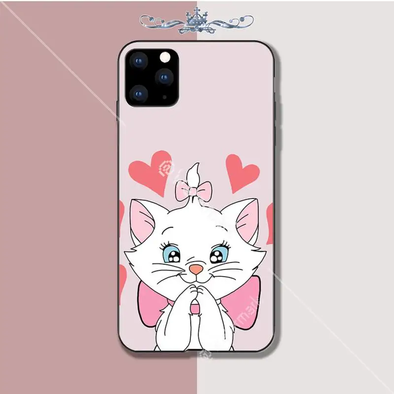 Yinuoda мультяшный розовый чехол Marie Cat Роскошный для Iphone 5s Se 6 6s 7 8 Plus X Xs Max Xr 11 Pro