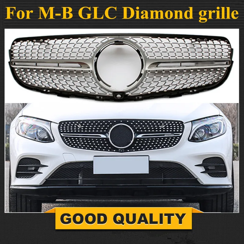 Алмазная решетка для Mercedes GLC Class W253 X253 GLC43 GLC200 GLC250 GLC300 GLC450 черная или серебристая