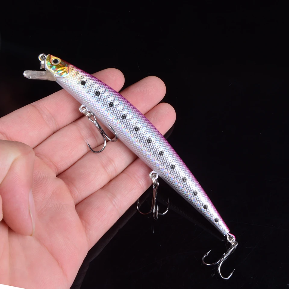 1 шт. 12 5 см г Minnow Рыбная приманка вобблер с 6 # крючки плавающая твердая рыболовные